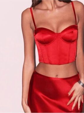 Fleur Du Mal Hamptons Rouge Bustier Top